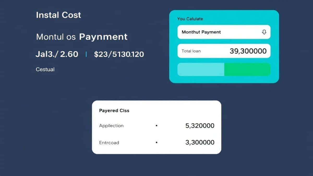 An online calculator interface displaying a clear result for monthly payment and total interest cost for a car loan