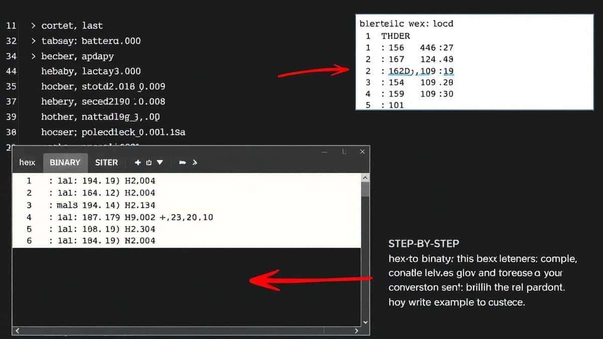 a screenshot showing step-by-step usage of the hex to binary tool with a conversion example a screenshot showing step-by-step usage of the hex to binary tool with a conversion example