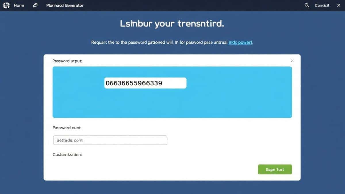 screenshot of the password generator tool interface showing password output and customization options screenshot of the password generator tool interface showing password output and customization options