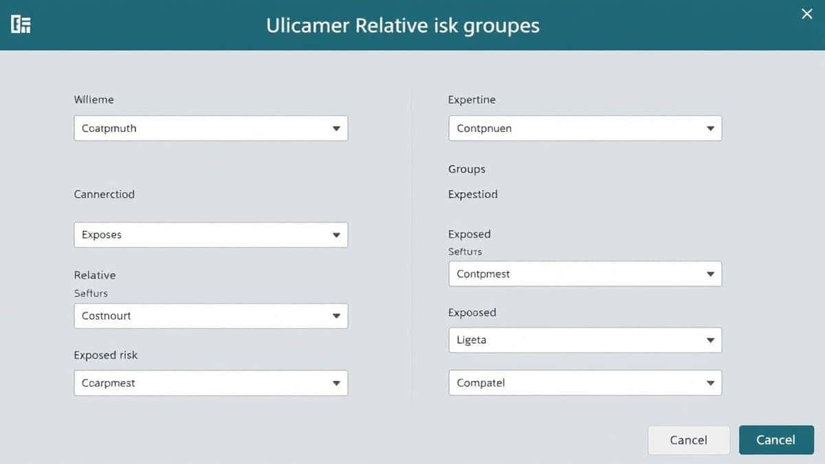 Screenshot of the online relative risk calculator interface showing input fields for exposed and unexposed groups