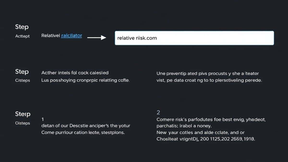 Step by step visual guide showing data entry into the online relative risk calculator Step by step visual guide showing data entry into the online relative risk calculator