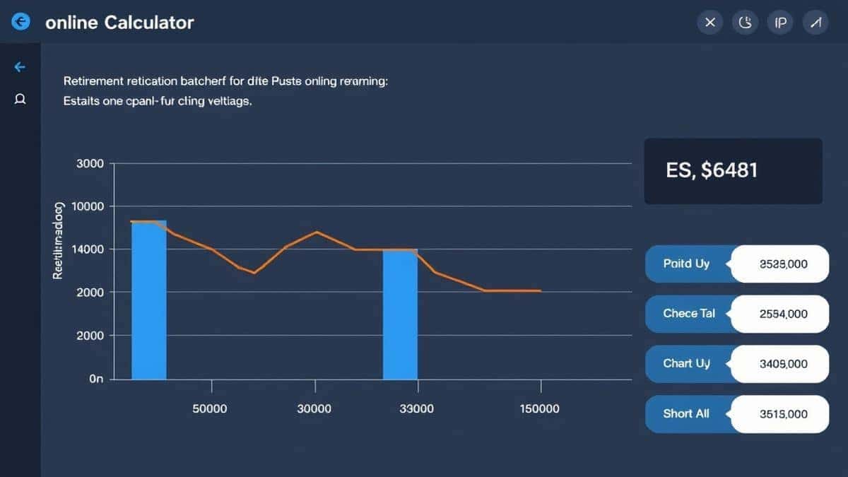 online calculator result preview showing retirement projection chart