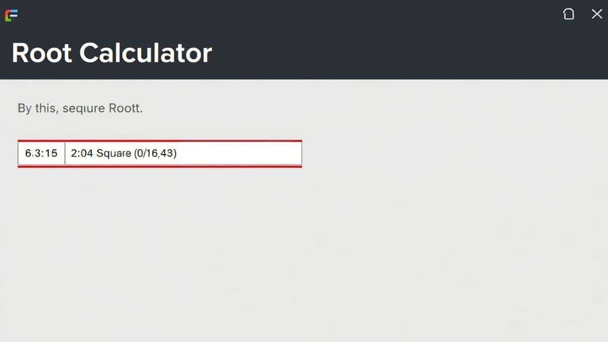 Screenshot of the Root Calculator interface on [CalculatorFree.net](https://CalculatorFree.net) showing a user input for square root of 64