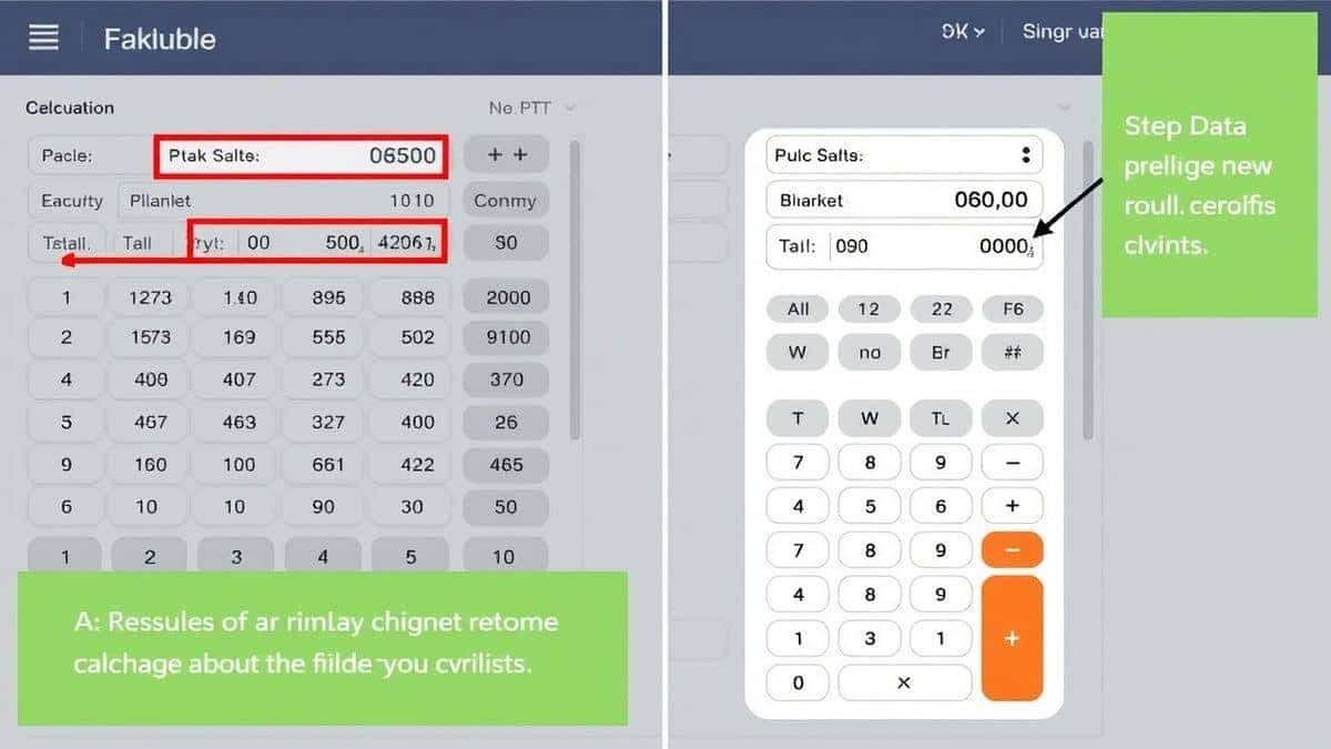 step by step screenshot showing data entry and results display on a financial calculator tool