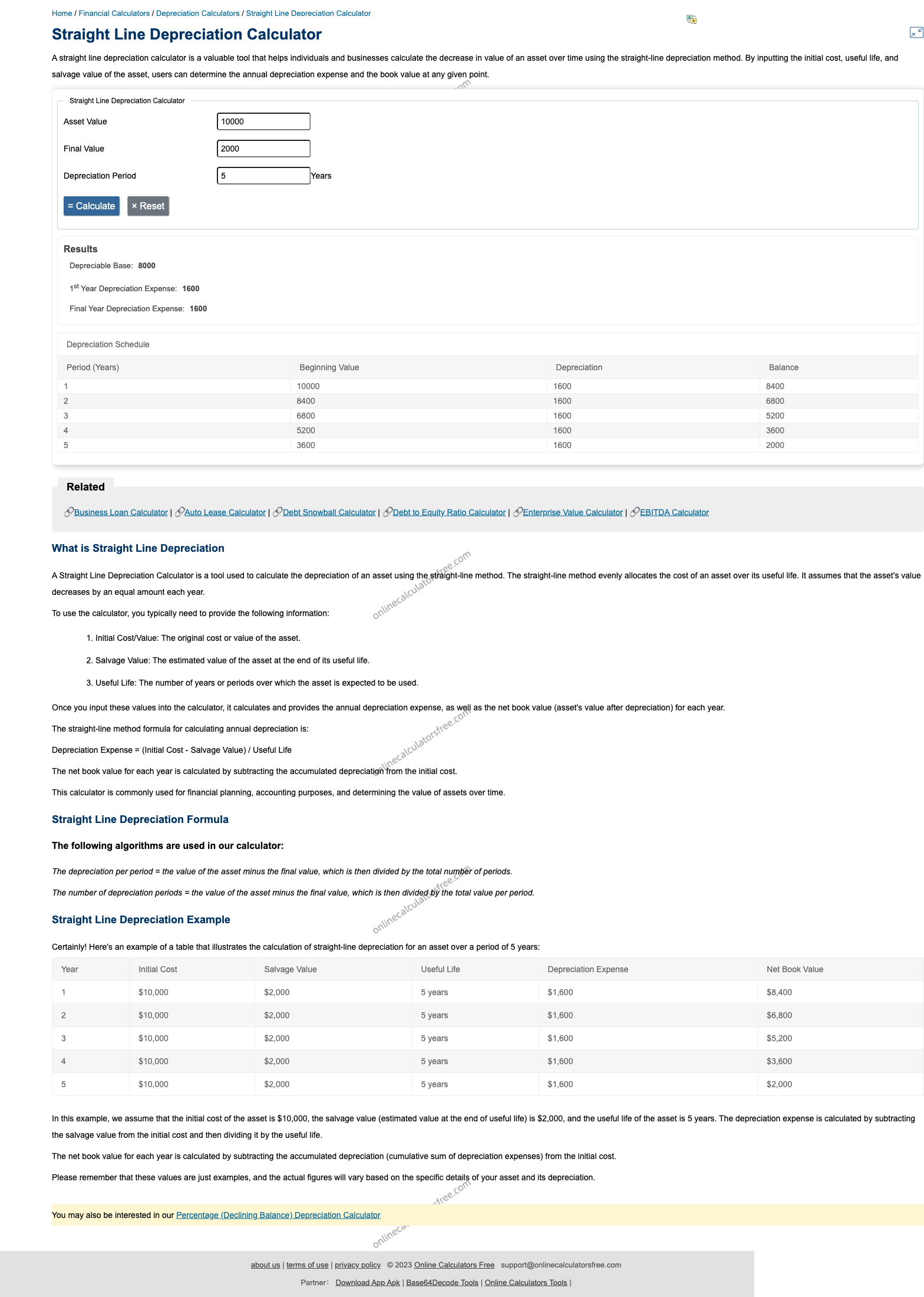 Calculadora De Depreciaci n Lineal CalculatorFree calculadora-de-depreciaci-n-lineal-calculatorfree